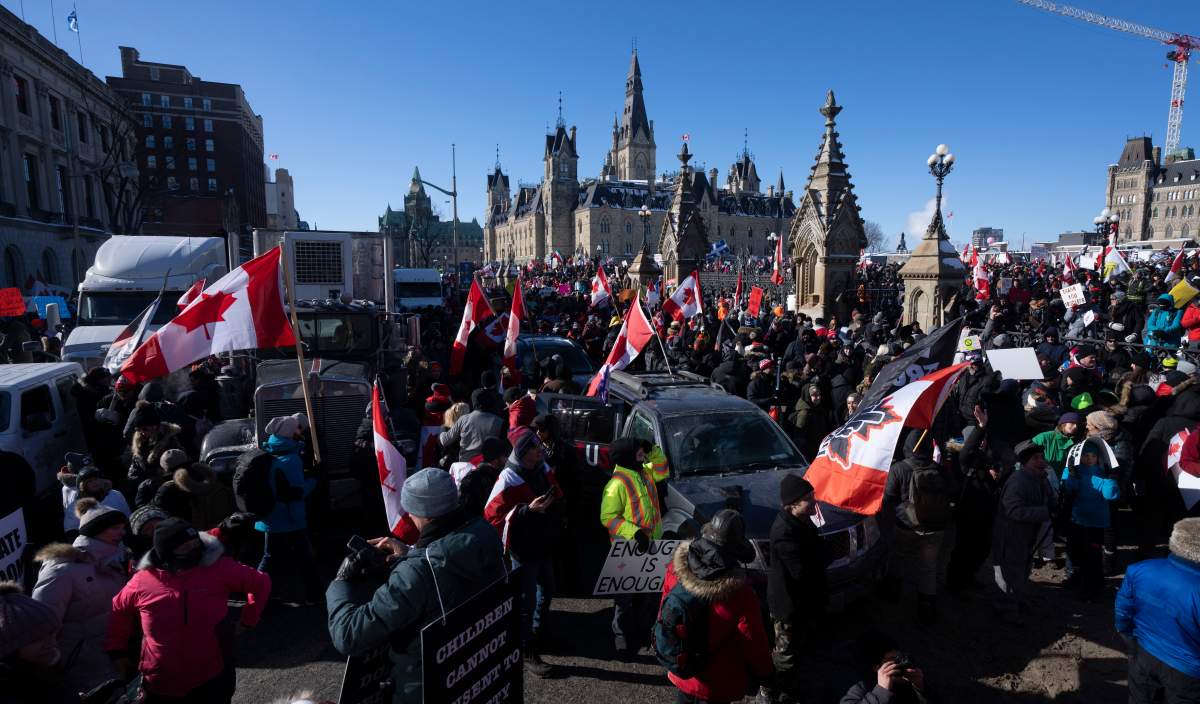 Trucker protest Parliament Hill