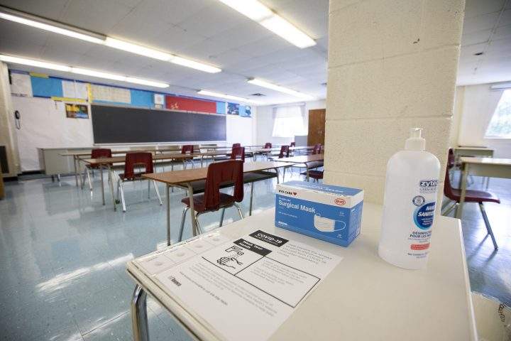 A physically distanced classroom
