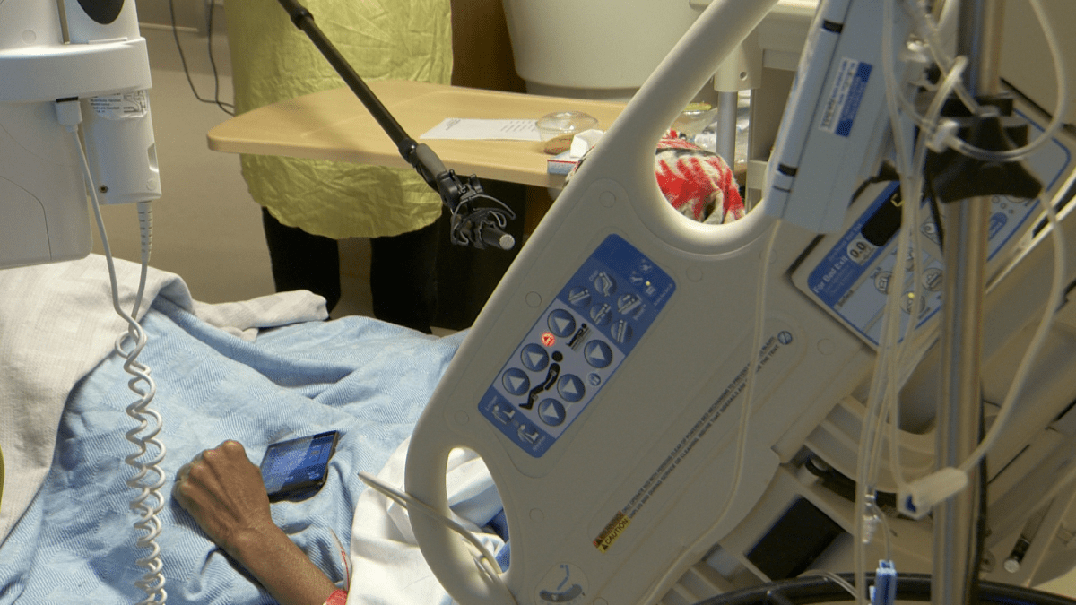 Patient in hospital bed