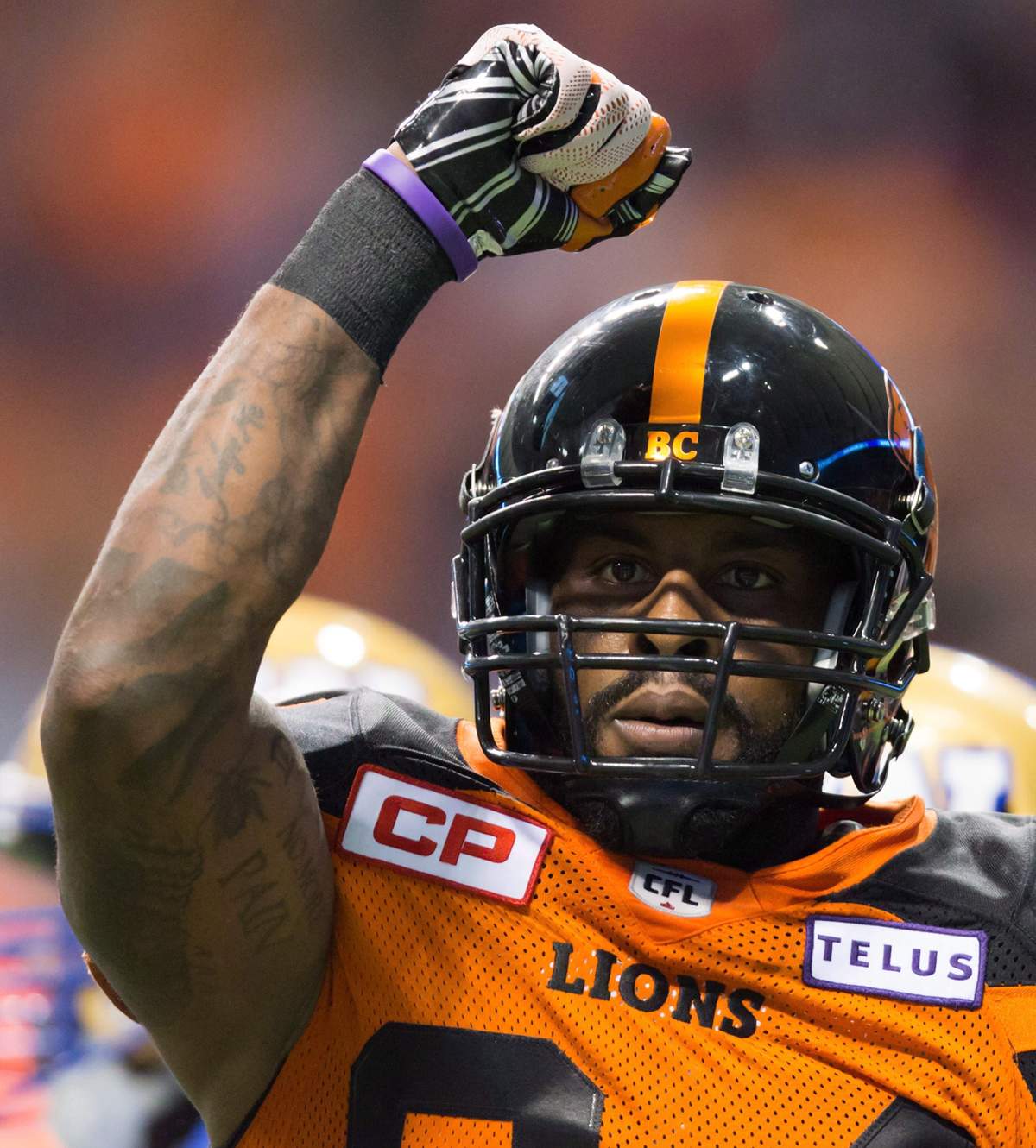 Emmanuel Arceneaux with the B.C. Lions in 2017.