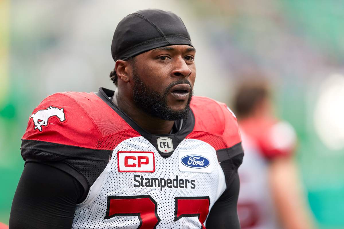 Jerome Messam Calgary Stampeders v Saskatchewan Roughriders