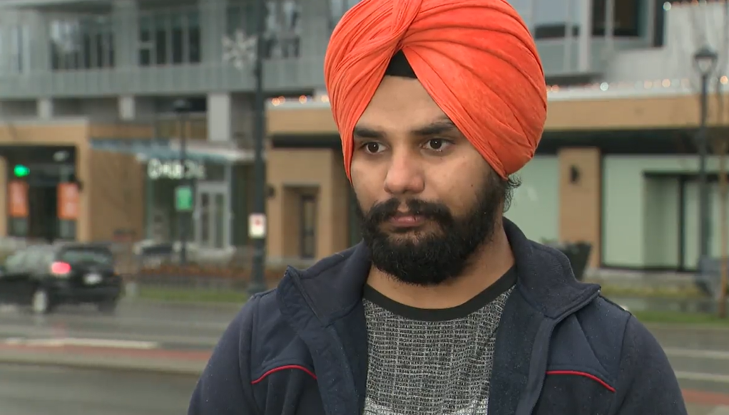 Metro Vancouver Uber driver Gurjot Singh Ranu says he was assaulted by a passenger he dropped off in Burnaby, B.C. on Sun. Jan. 9, 2022.