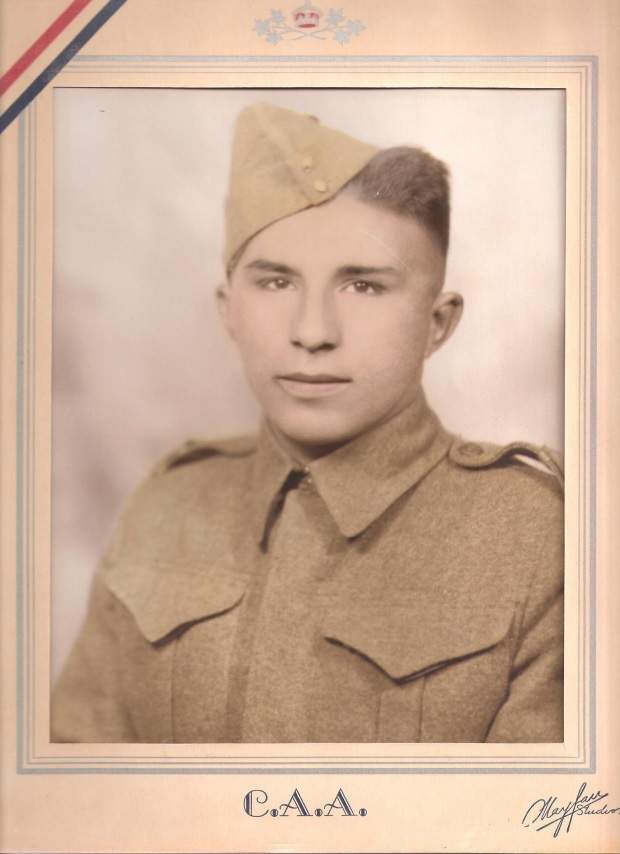 Louis Roy, seen in an undated handout photo, enlisted in the army in 1942 when he was 21 and became a member of the Saskatoon Light Infantry.