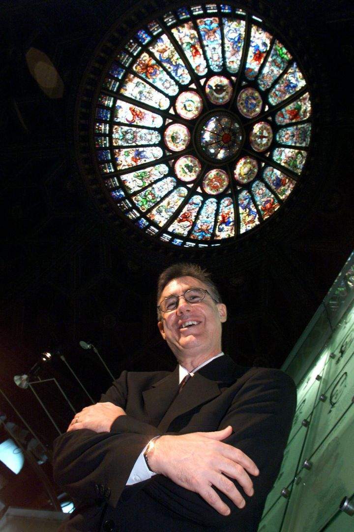 Jim Matheson poses in the Hockey Hall of Fame in Toronto on Monday Nov. 13, 2000. Matheson will be inducted into the Hall and will receive the Elmer Ferguson Memorial Award during a ceremony Monday night.