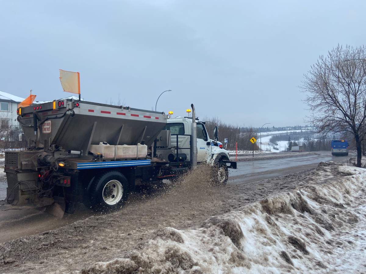 Icy road conditions in Edmonton