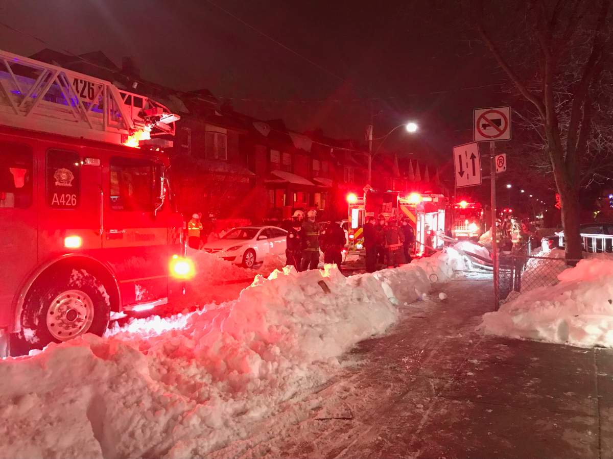 Crews on scene after a fire on Gladstone Avenue.