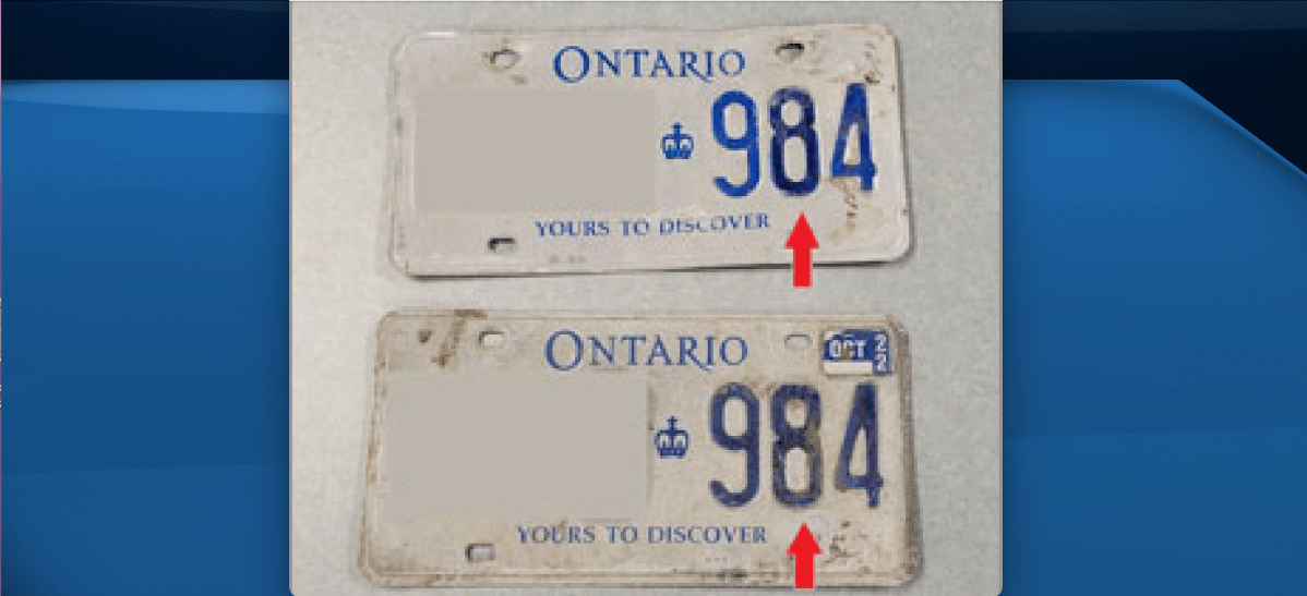 A London man is facing numerous charges after members of the LPS traffic management unit (TMU) determined he was operating a vehicle bearing altered licence plates.