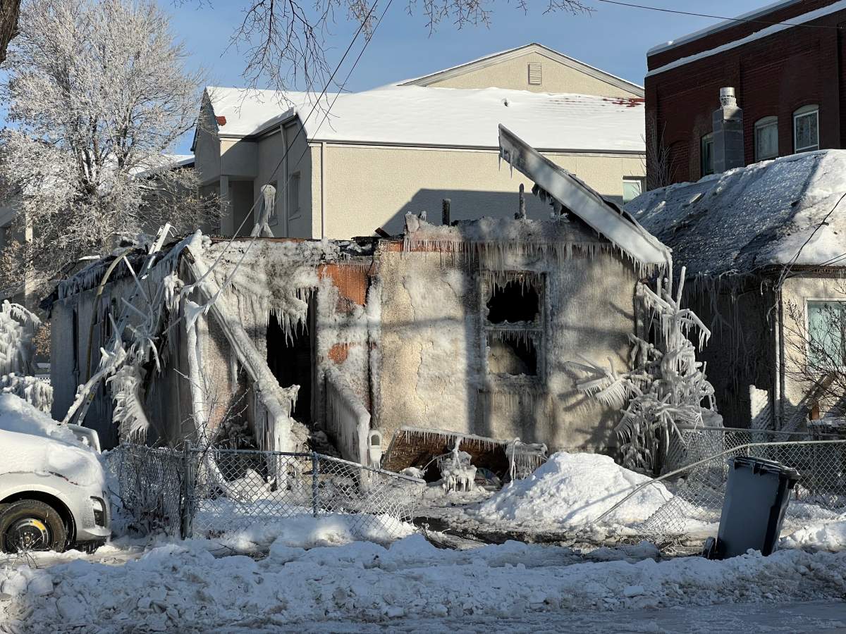 Fire crews in Winnipeg were expected to be on scene most of Sunday after an early-morning fire gutted a vacant house on Selkirk Avenue.