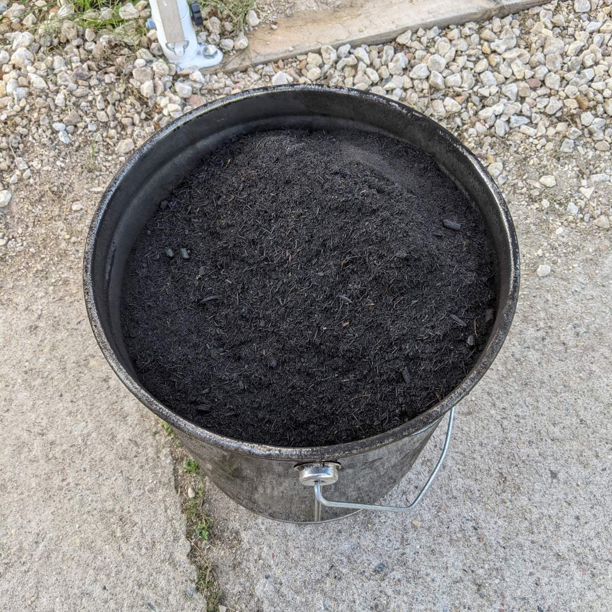 Biochar produced from lawn clippings in Pinawa, Man.