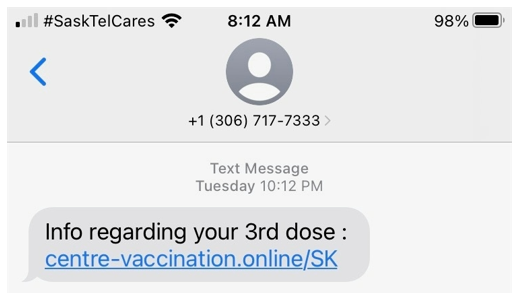 The fraudulent message contains a malicious link, which may ask you to download software that contains malware, eHealth said in a statement.