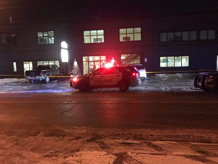Police at the scene of a shooting in Etobicoke on Monday.