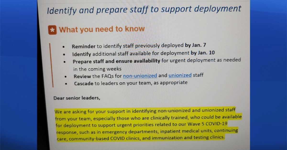 global-news-edmonton-covod-19-alberta-coronavirus-ahs-staff-memo-redeployment-2