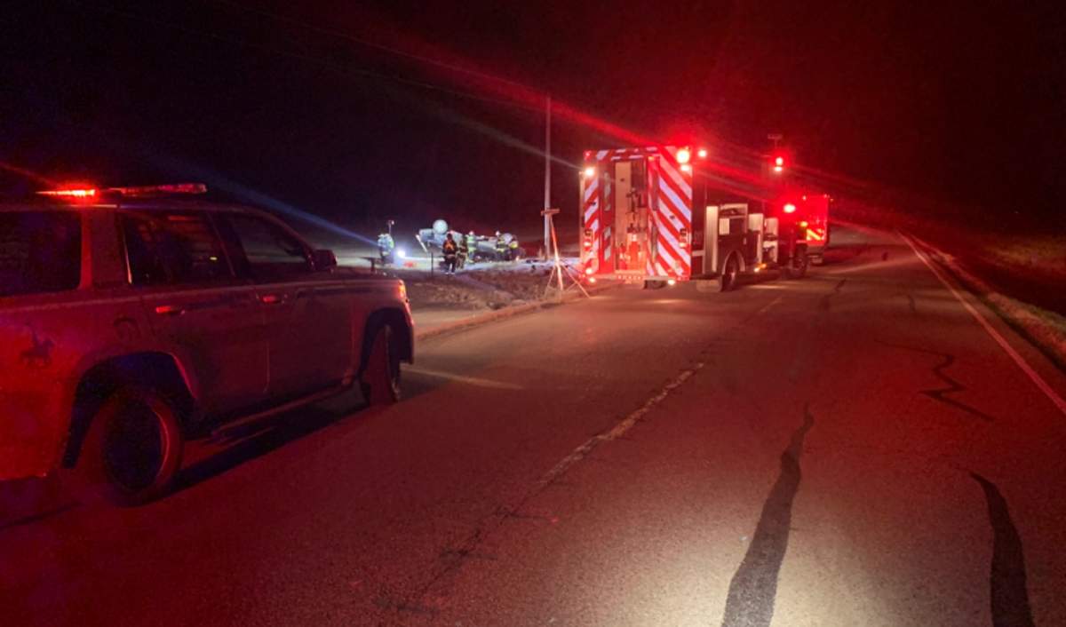 A 52-year-old man was killed in a rollover on Highway 533 east of Nanton, Alta., Saturday, Jan. 22, 2022.