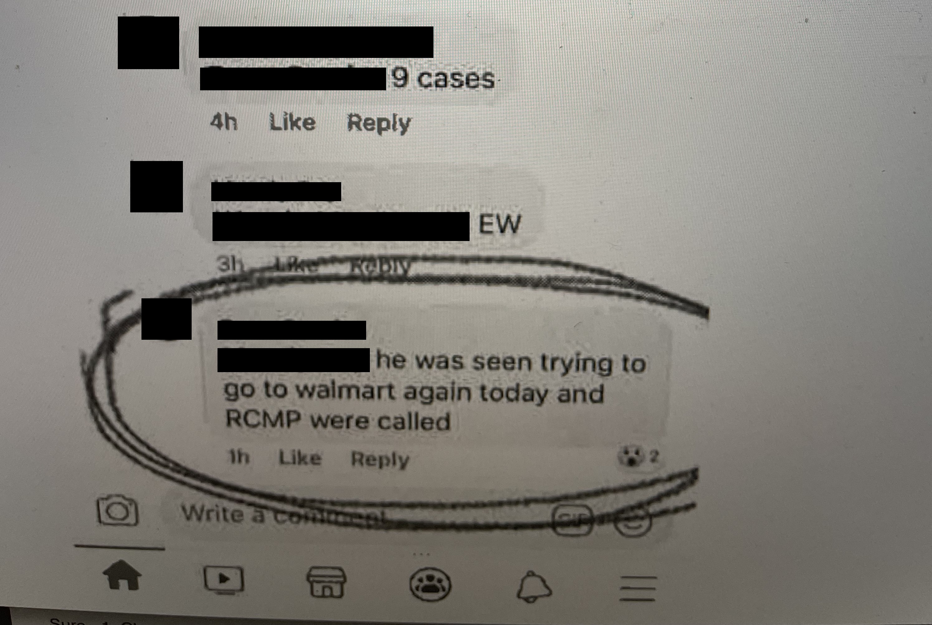 A commenter saying that Ngola had been spotted at Walmart.