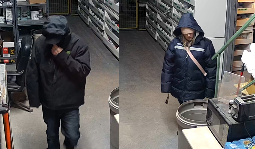 A man and a woman Kingston police say are responsible for a break and enter at a local business.