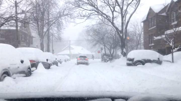 A scene of Toronto during the winter blizzard of Jan. 17, 2022.