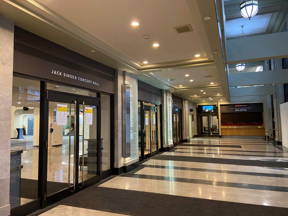 The Jack Singer Concert Hall Lobby in Calgary, Alta.
