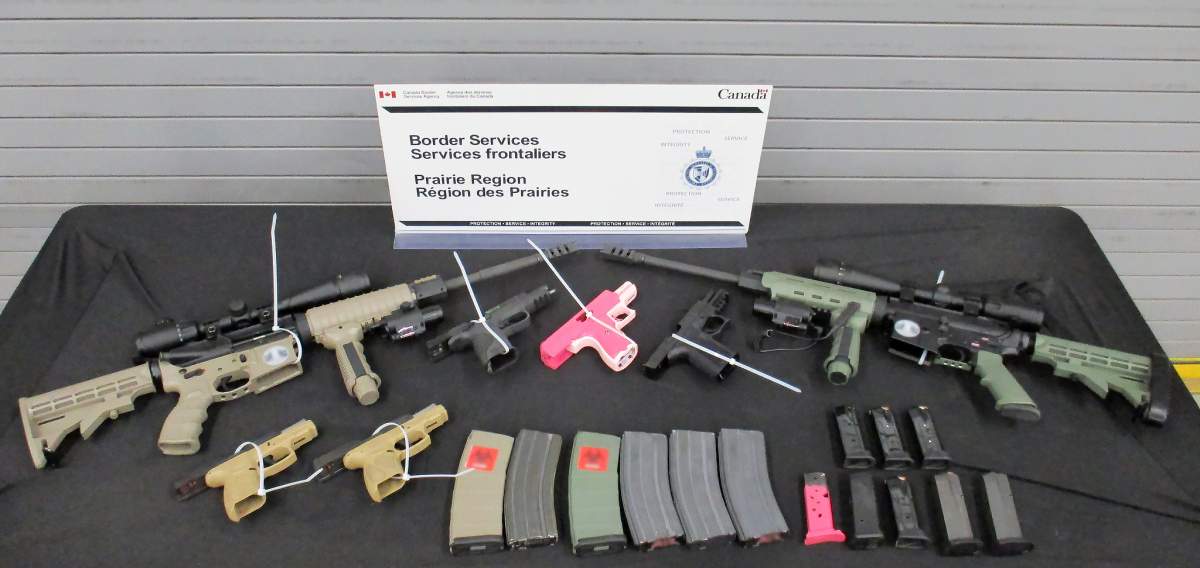 Guns and ammo seized at Coutts border crossing