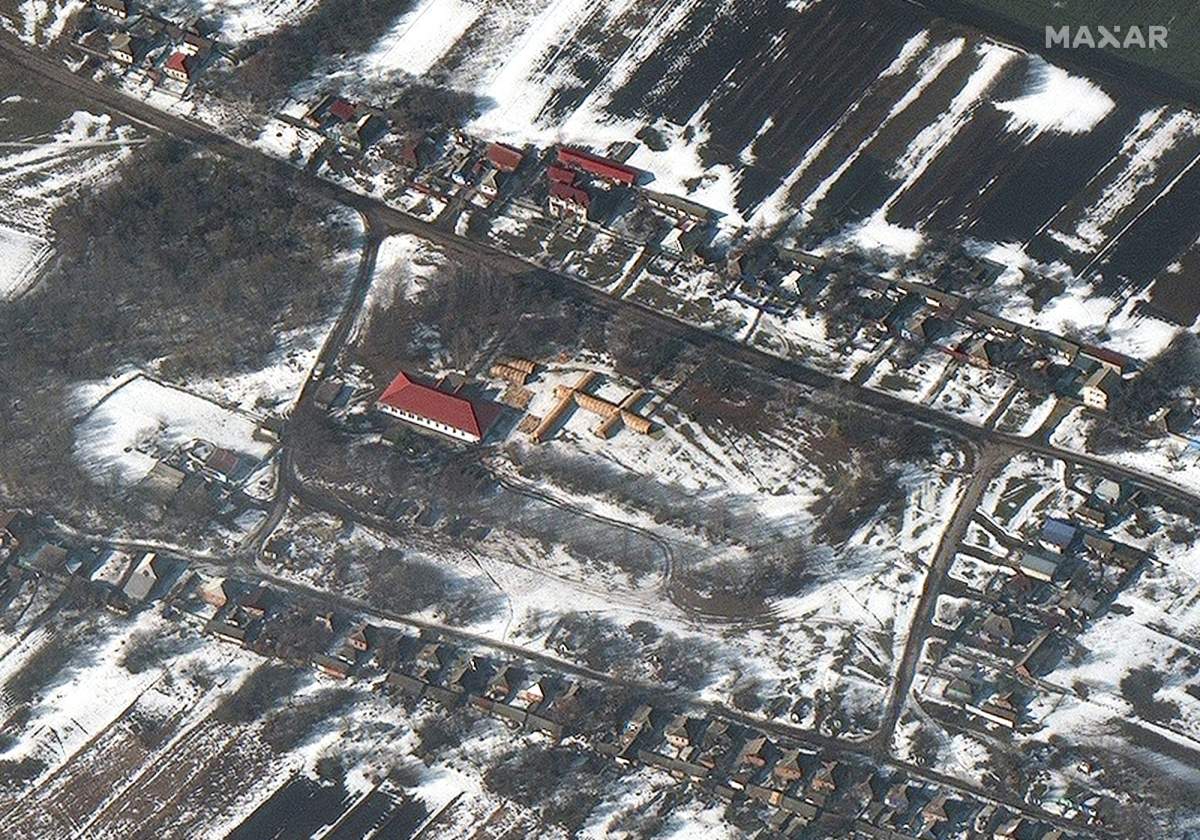 A new field hospital has been established within the past 24 hours near Krasnaya Yaruga, Russia, approximately 15 kilometres east of the Ukraine border, on Feb. 24, 2022.