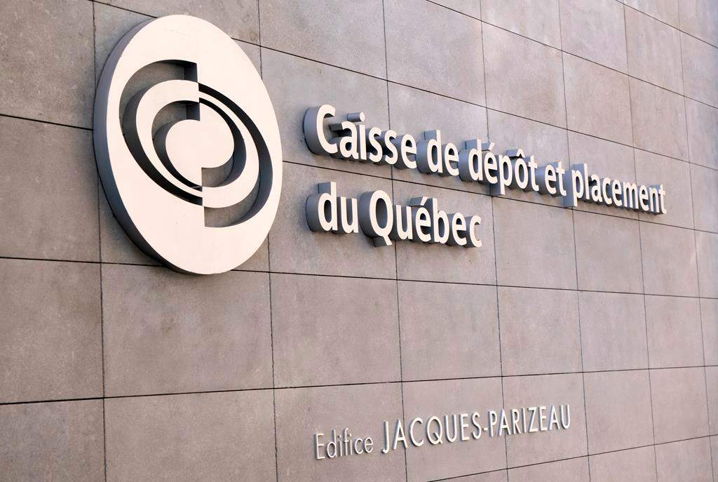 The Caisse de depot et placement du Quebec logo is pictured in Montreal on Thursday, February 20, 2020. 