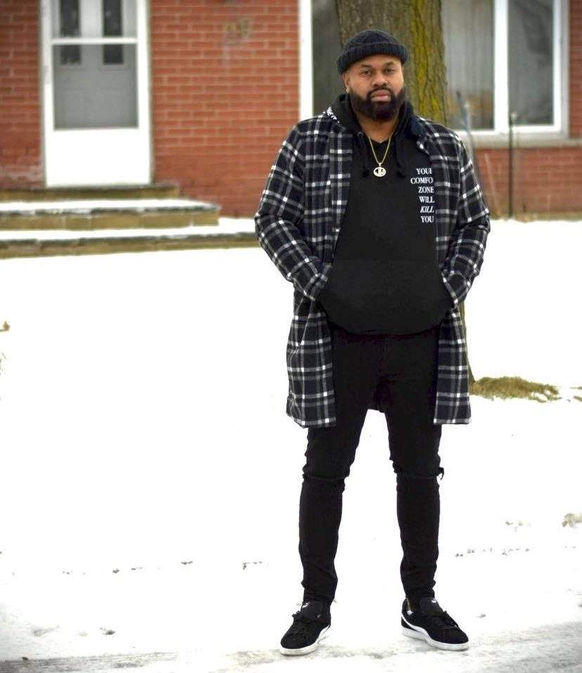Jay Williams in front of his family home.