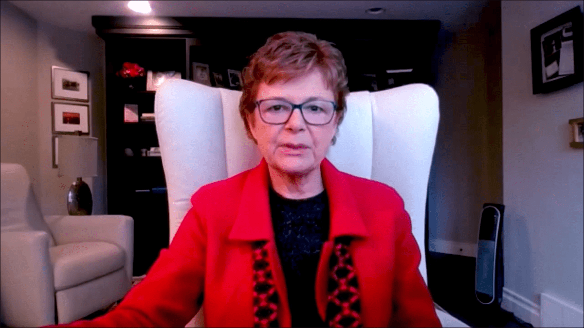 London, Ont., lawyer Barbara Legate addresses a virtual audience during the 16th Annual Breakfast for Youth Opportunities Unlimited.