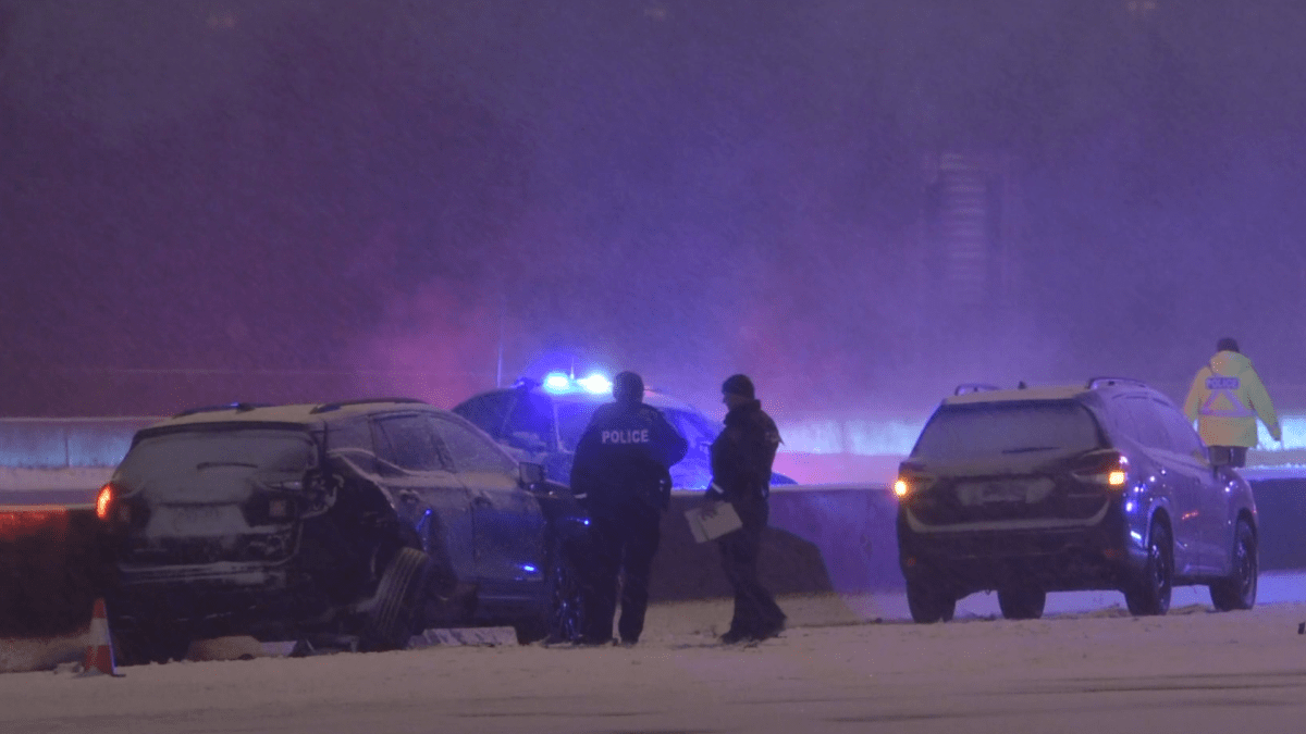 Burlington OPP investigating a fatal collision on the QEW at Centennial Parkway in Hamilton Feb. 17, 2022.