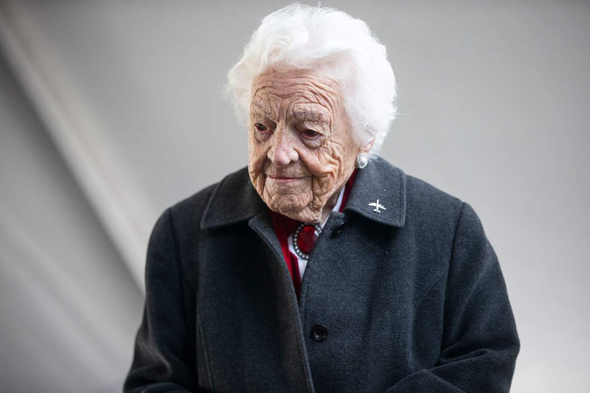 Former Mississauga Mayor Hazel McCallion attends an announcement at Mississauga Hospital in Mississauga, Ont., on Wednesday, December 1, 2021. 