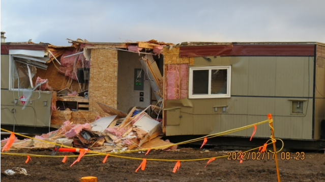 In a statement, Coastal GasLink says grinders were used to cut locks on a gate to its construction site, and heavy equipment and construction trailers were damaged.