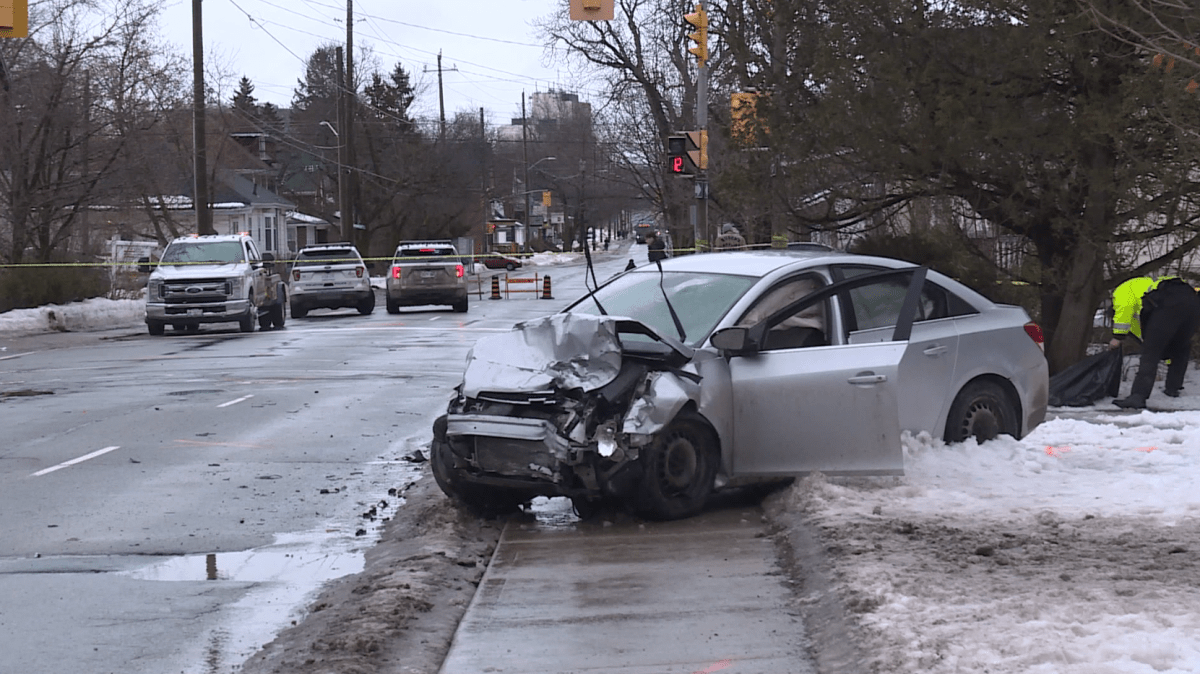 The scene of a fatal collision in Kingston, Ont.
