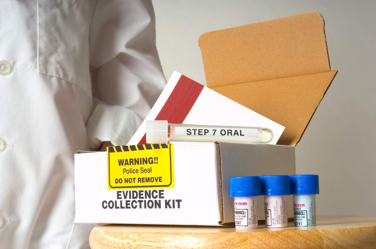 A stock photo of a rape kit. 
