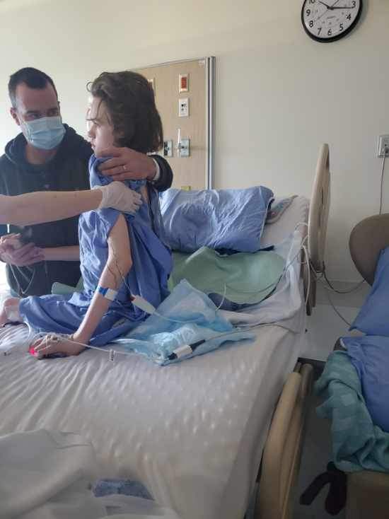 Devin Gallant in hospital