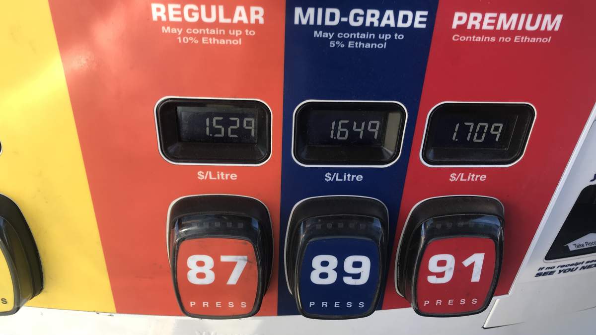 Gas prices at one Kelowna gas station on Friday.