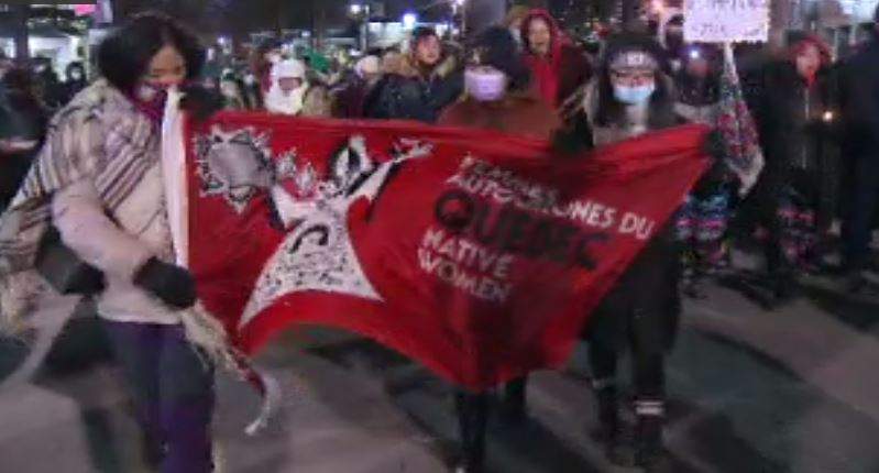 MMIWG March in Montreal. February 14th, 2022.
