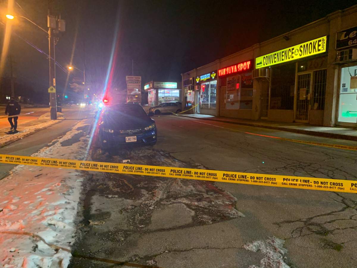 The scene of the shooting in Scarborough on Monday.