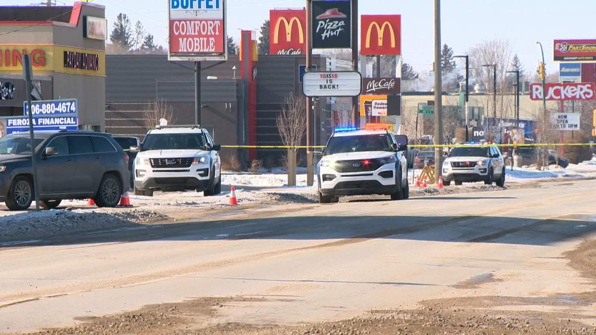 A man suffered non-life-threatening injuries after he was shot during a confrontation with a Saskatoon police officer on Wednesday, Feb. 23, 2022.