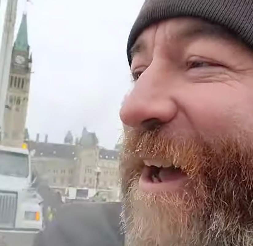 Jeremy MacKenzie, one of the people charged with intimidating a health professional, attended the convoy protests in Ottawa last month.