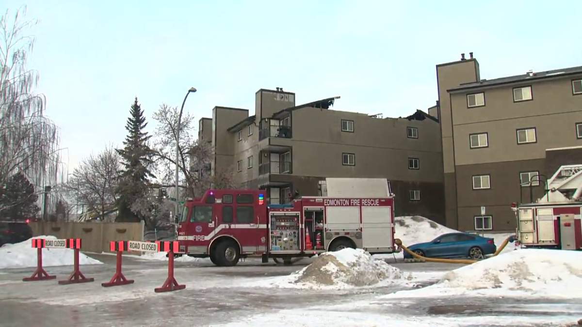 The fire at the Ridgewood apartment complex on the corner of 25 Avenue and 40 Street was reported just before 2 a.m. Monday, Feb. 28, 2022.