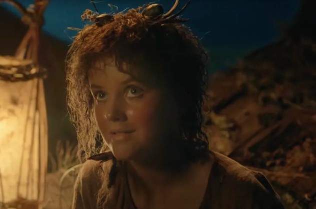 A screengrab from the trailer shows a young Harfoot girl, played by Markella Kavenagh, ponders leaving her people for greater adventures.