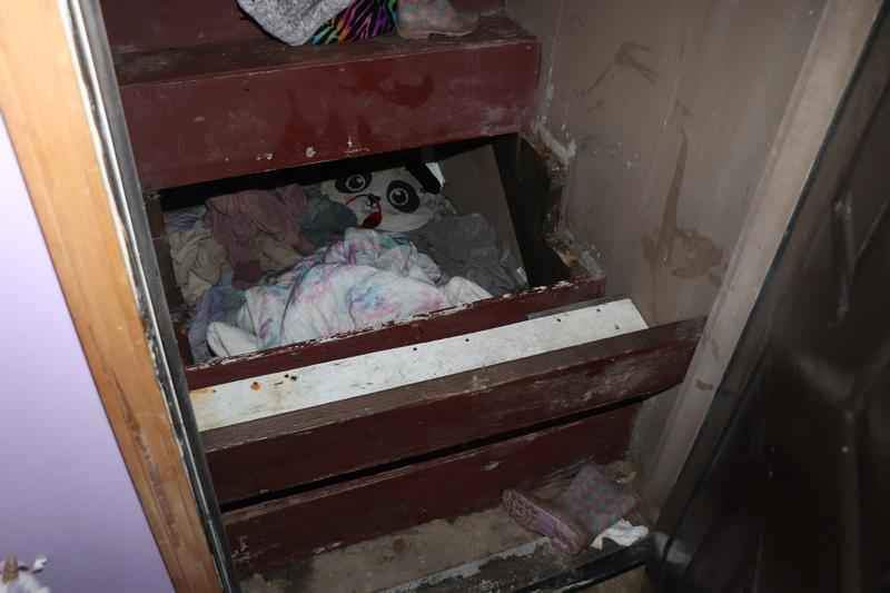 The small room where officers found Paislee hiding with her biological mother.