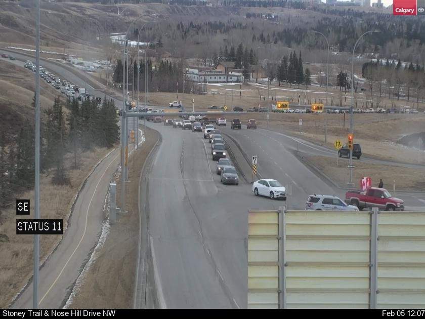A convoy moved through Calgary on Saturday, Feb. 5, 2022.