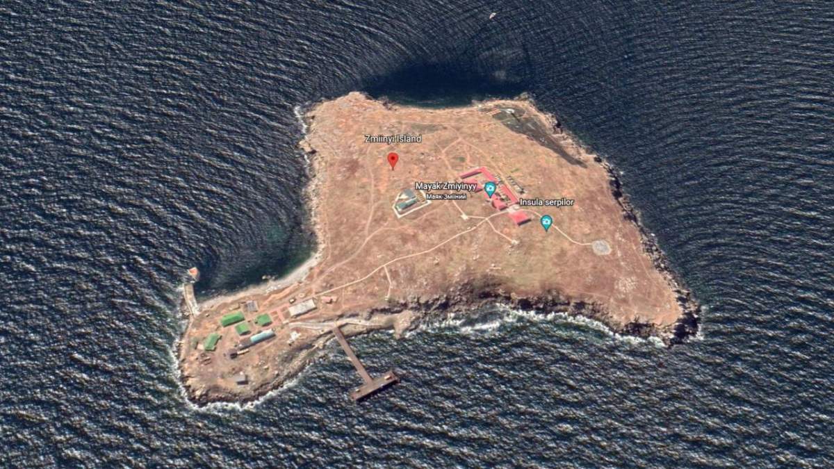 Snake Island is seen in this aerial photo from Google Earth.