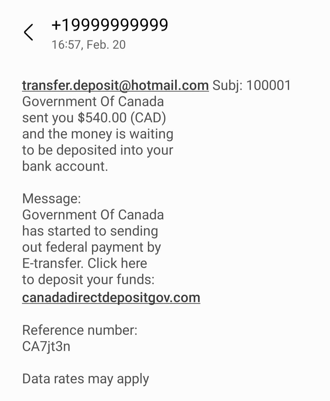 spam text