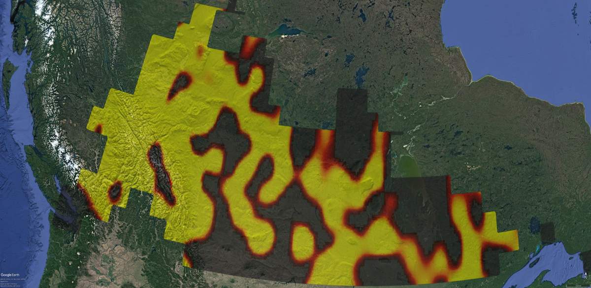 A map showing areas in yellow where impact-resistant shingles more than pay for themselves in average, according to recent ICLR study.