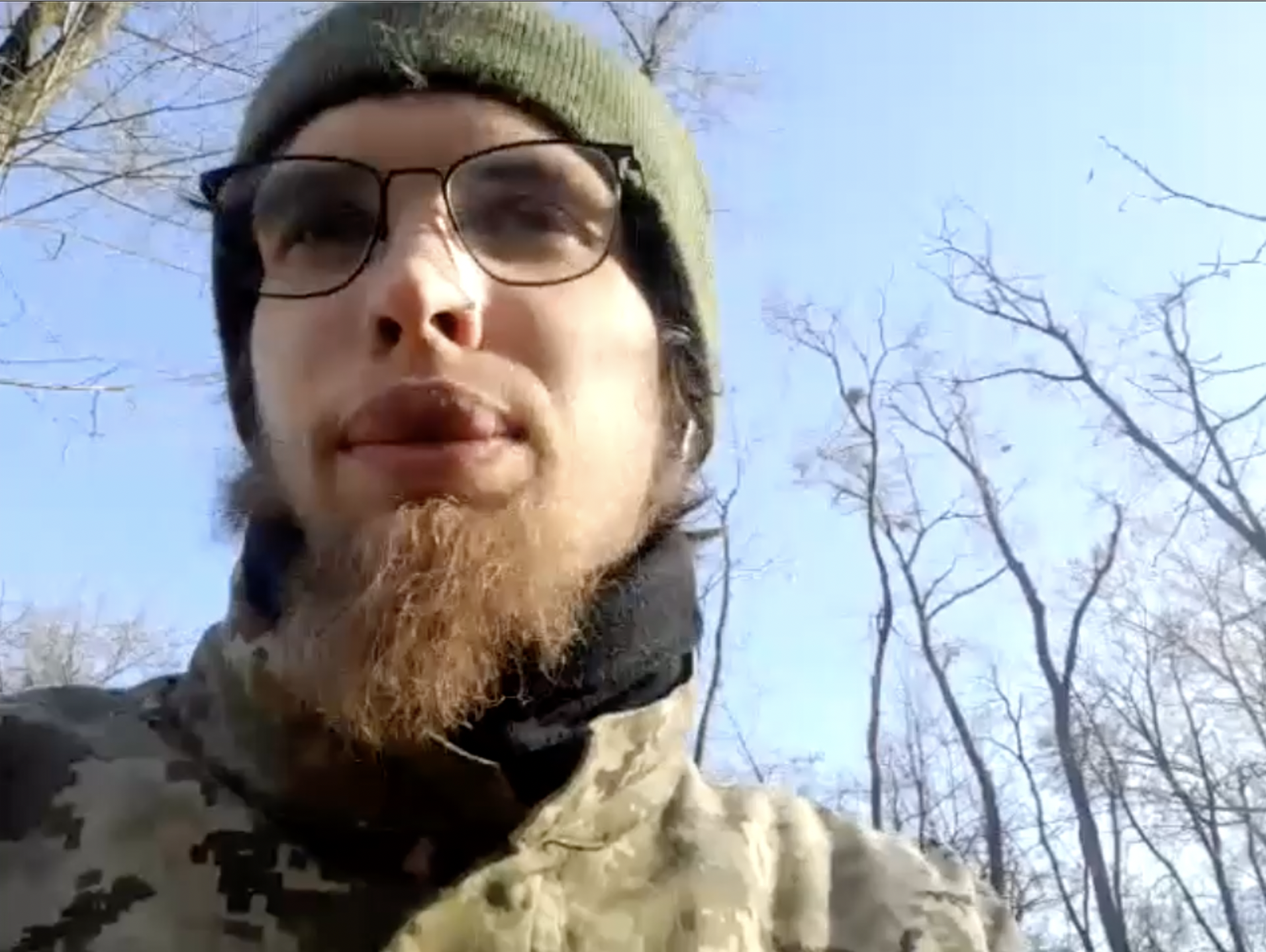 Vladislav, a member of the Belarusian battalion of the Ukraine armed forces, April 14, 2022.
