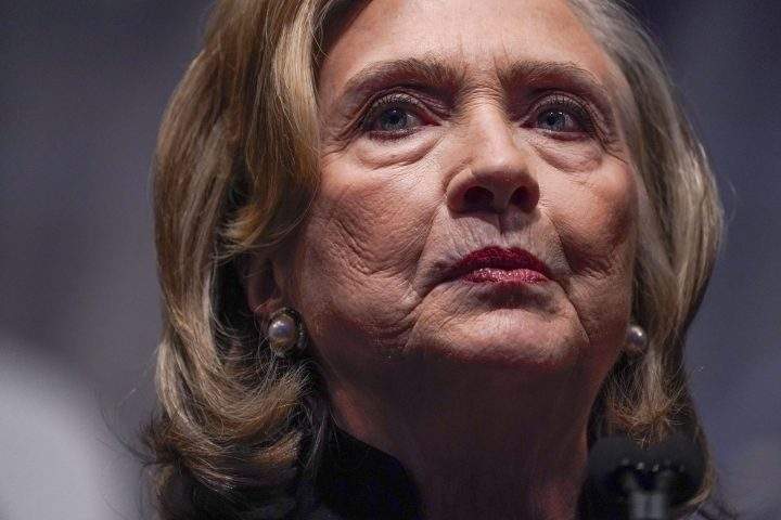 Hillary Rodham Clinton speaks during the New York State Democratic Convention in New York, Thursday, Feb. 17, 2022. 