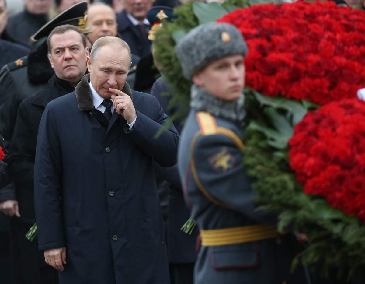 Russian President Vladimir Putin and Dmitry Medvedev