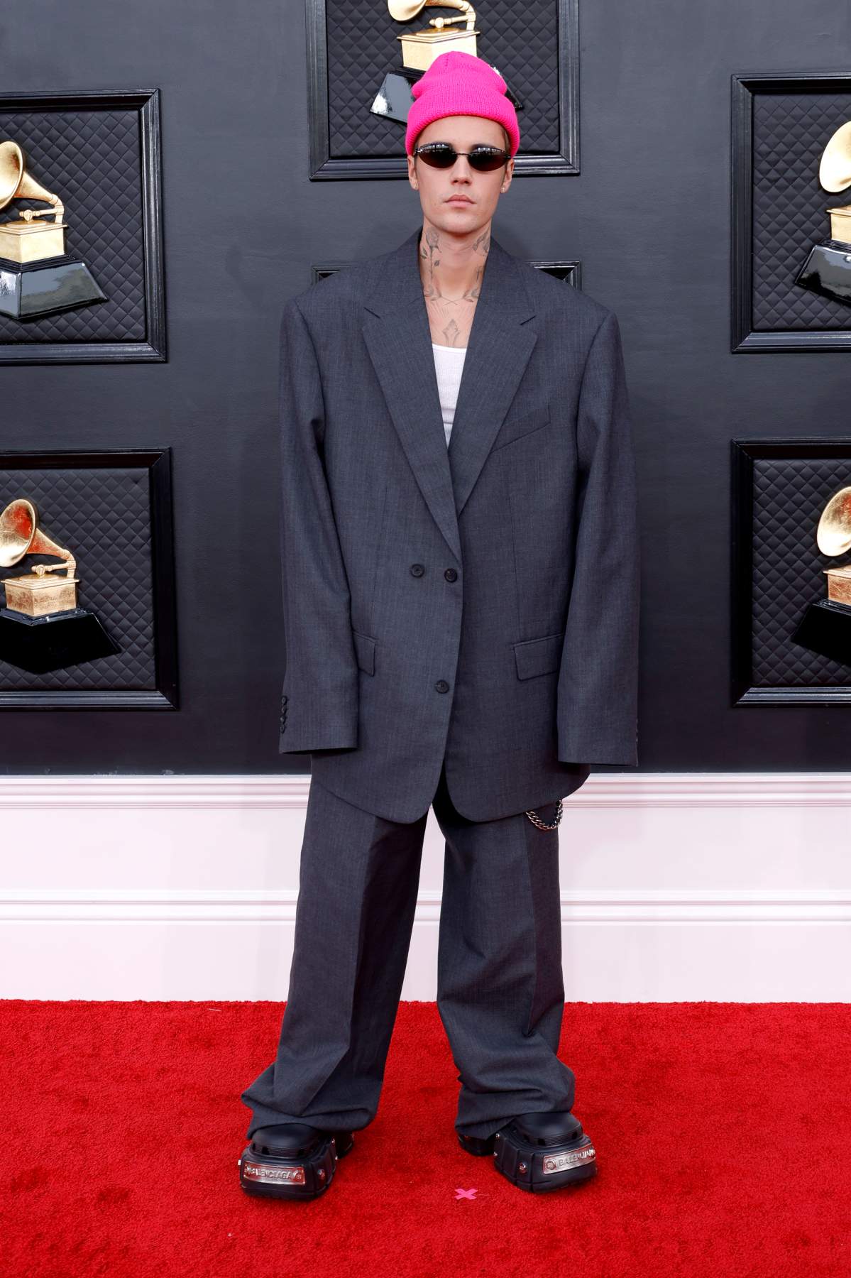 Justin Bieber attends the 64th Annual GRAMMY Awards at MGM Grand Garden Arena on April 03, 2022 in Las Vegas, Nevada.