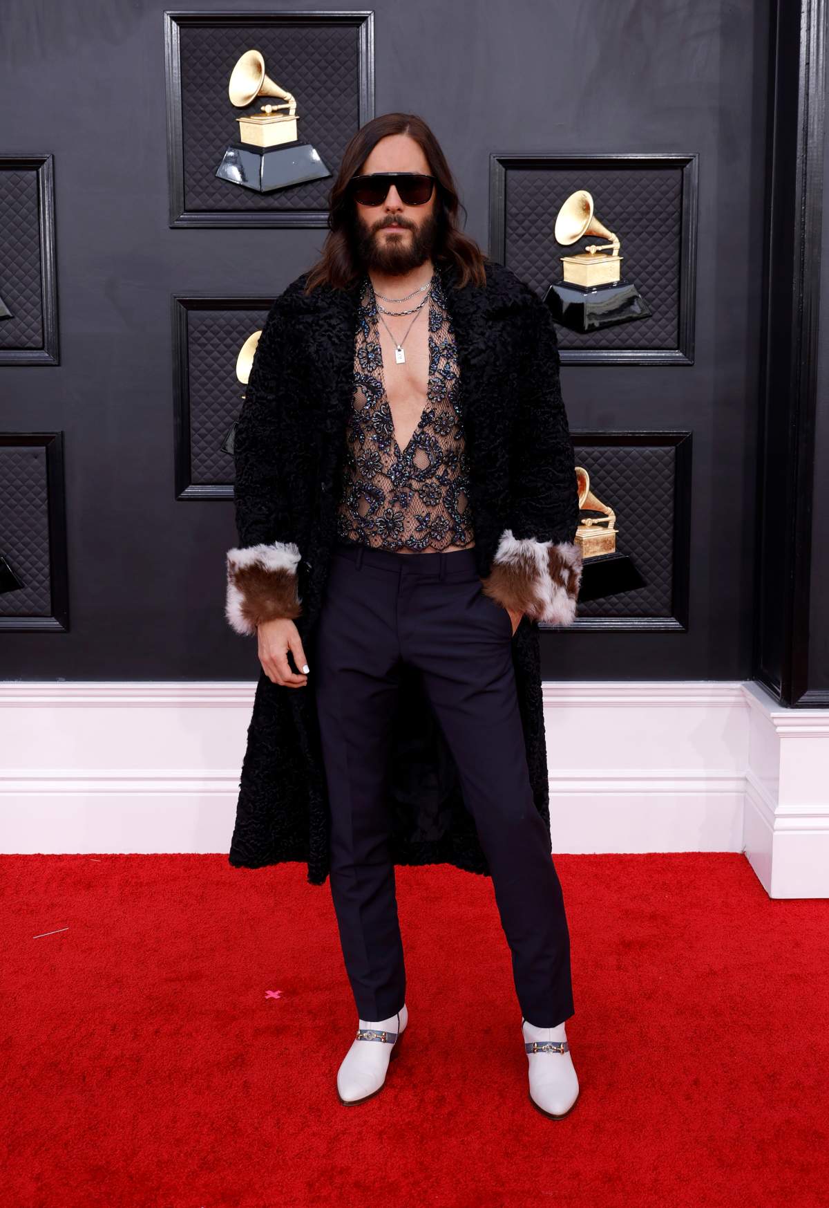 Jared Leto attends the 64th Annual GRAMMY Awards at MGM Grand Garden Arena on April 03, 2022 in Las Vegas, Nevada..
