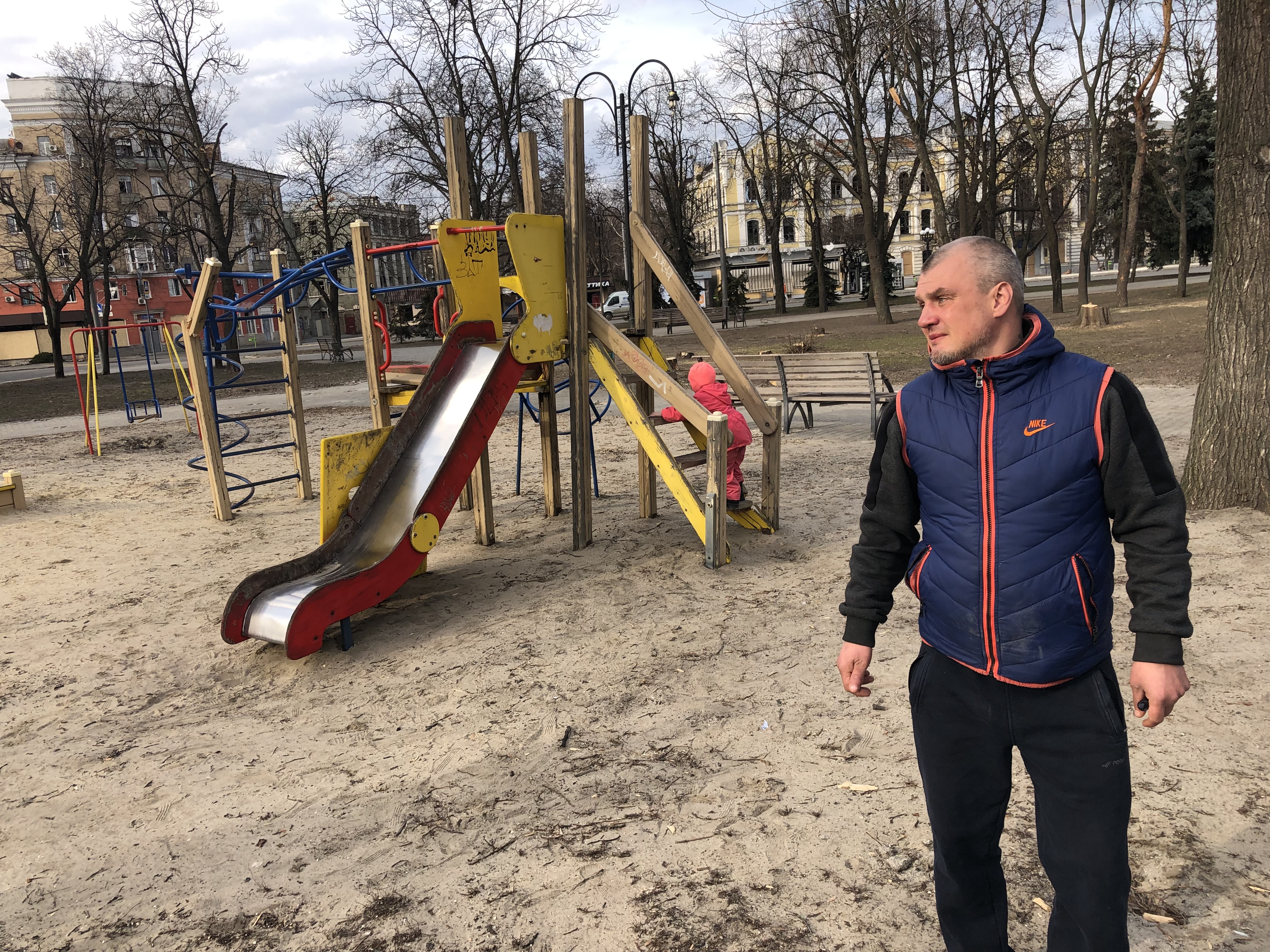 Maksim’s home in Kharkiv’s Rudnev Square neighbourhood was destroyed by a Russian bombardment.